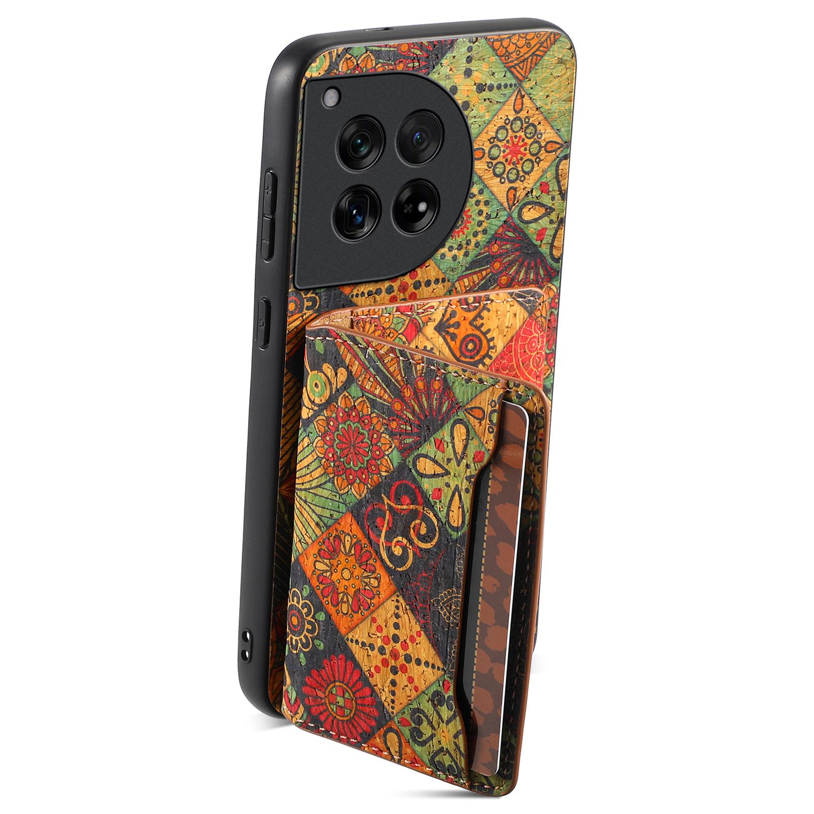 

For OnePlus 12 5G Case Floral Design Card Slots Shockproof Leather Back Cover Autumn/Yellow