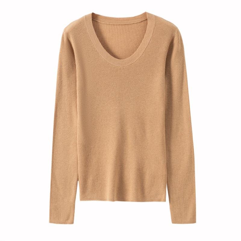 Classic High-end Autumn and Winter New Niche Chic Front Shoulder Thin Long-sleeved Women's All-wool Knitted Sweater