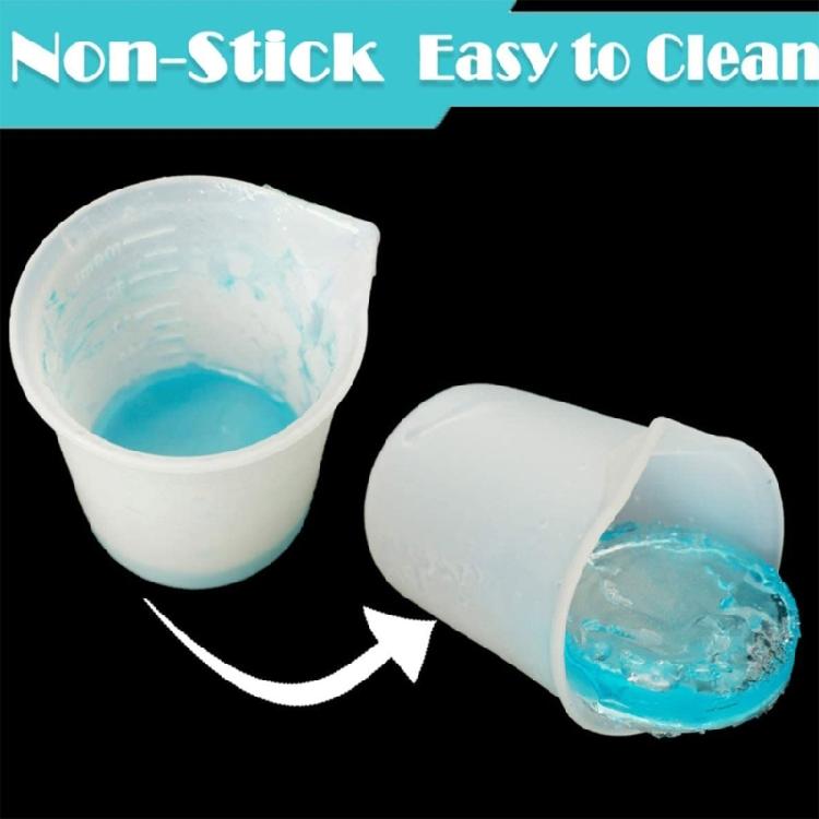 Silicone Measuring Cups for Resin Non-Stick Mixing Cups Glue Tools,Precise Scal