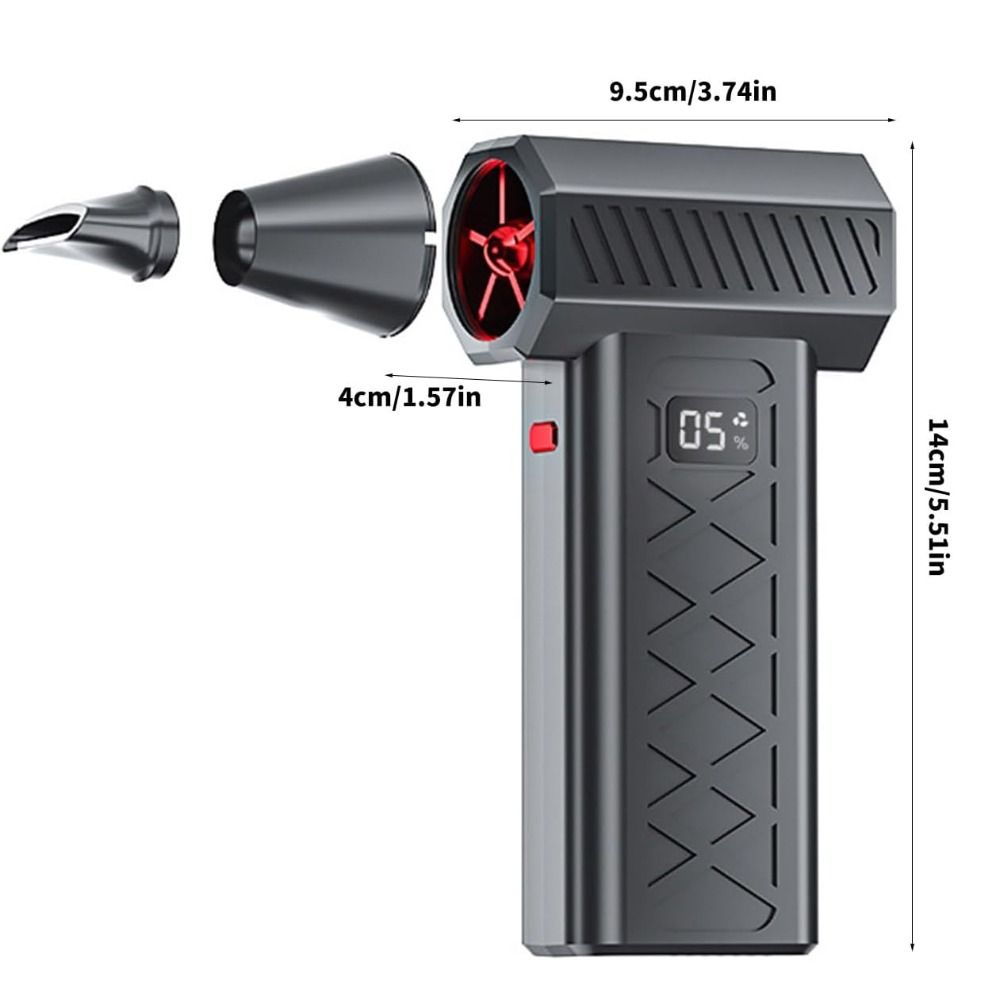 Powerful Dual Mode LED Blower 6-Speed Adjustable 130,000 RPM Mini Snow Blower Rechargeable Cordless Blower Home Cleaning