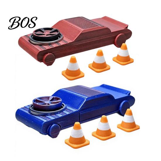 Stress Relief Car Toy 1/2Pcs Pocket Drift Fidget with 3/6 Mini Cones, 2-in-1 Spinner & Desktop Racing Vehicle Toy, Desk for Adults, Gift Lovers