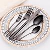 15/20/25/30Pcs Black Tableware Western Dinnerware Stainless Steel Cutlery Set Mirror Knife Fork Spoon Dessert Fork Flateware