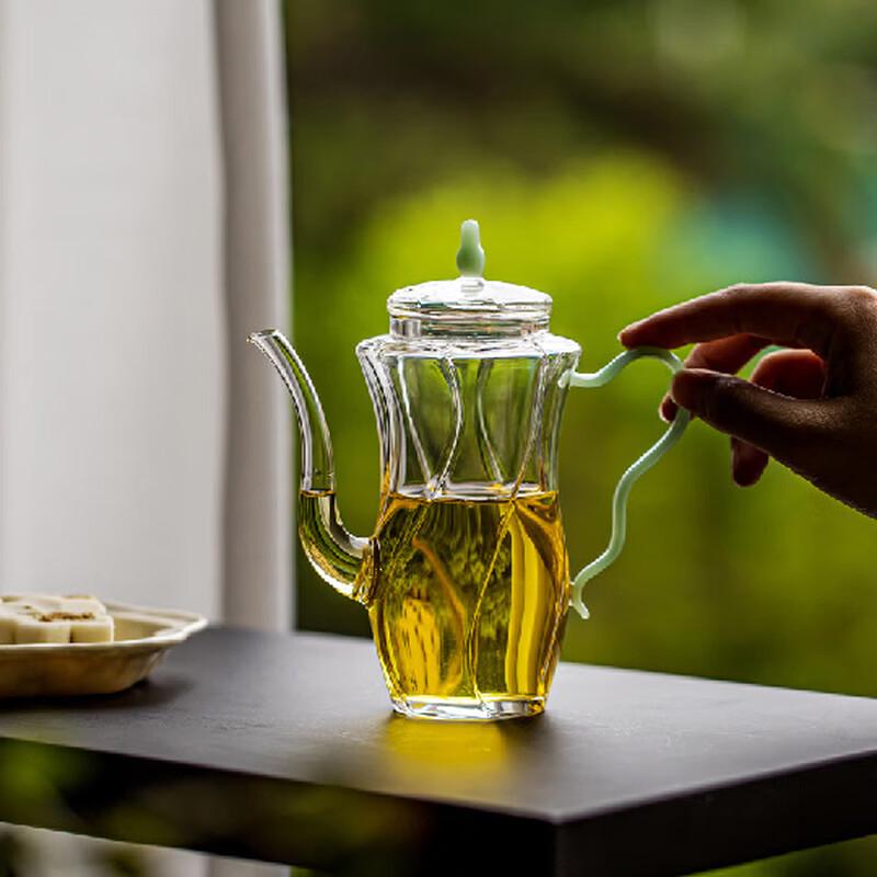 Glass Teapot with Amber Handle