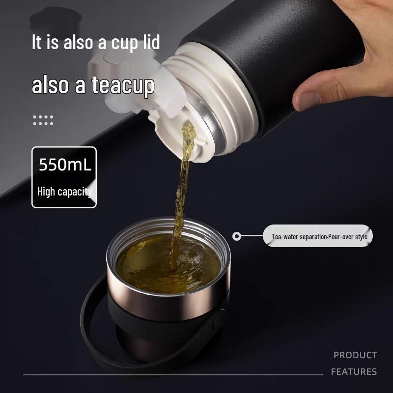 TOMIC Ceramic Lined Insulated Tea Infuser Bottle 550ml