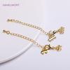 18K Gold Plated Brass Metal Lobster Clasps Extension Chain,Layer Clasp Pendant Bails Connector Drop,DIY Jewelry Making Accessory
