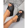 Plus Size Chunky Heeled Sandals for Women Summer New Arrivals Fashionable Versatile Outdoor Casual Beach Flip-Flops