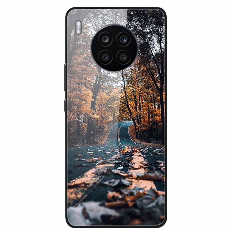 Tempered Glass Cases For Honor 50 Lite Covers Protective Fashion Hard Back Cover for Huawei Honor 50 Lite Phone Cases 50Lite Bag