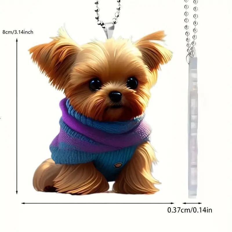 

Новый акриловый плоский шарф щенок подвеска для автомобиля украшение брелок украшение рюкзак подвеска украшение синий
