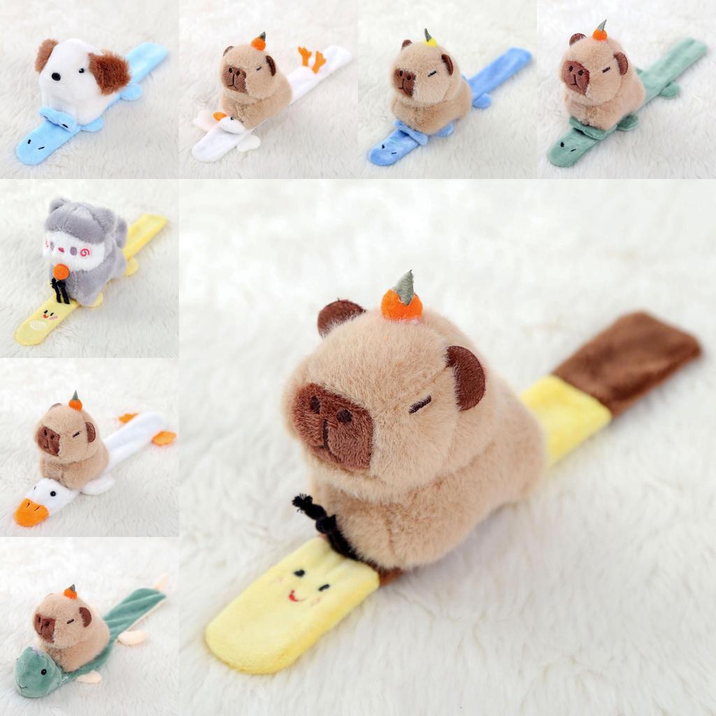 Plush Capybara Cartoon Wristband With Goose Crocodile Elephant Design For Girls Birthday Gift And Decor