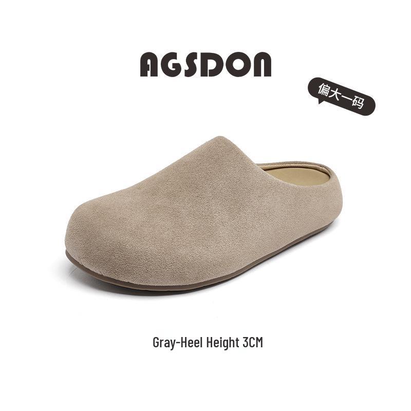 Augustenbao Women's 2025 Autumn Thick-Soled Cotton Slippers: Slip-On Plush Lined Outdoor Mules