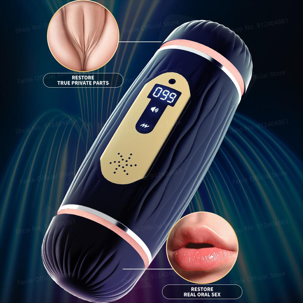 Male Automatic 2 In 1 Sucking Masturbator Cup Vibrator Blowjob Masturbation Pocket Pussy Vagina Adult Sex Machine Toys For Men