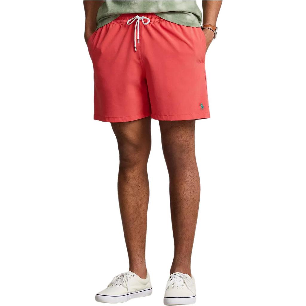Polo Ralph Lauren Solid Color Mid-Rise Pony Embroidered Drawstring Straight-Leg Swim Trunks Men Swimwear 710905989-013