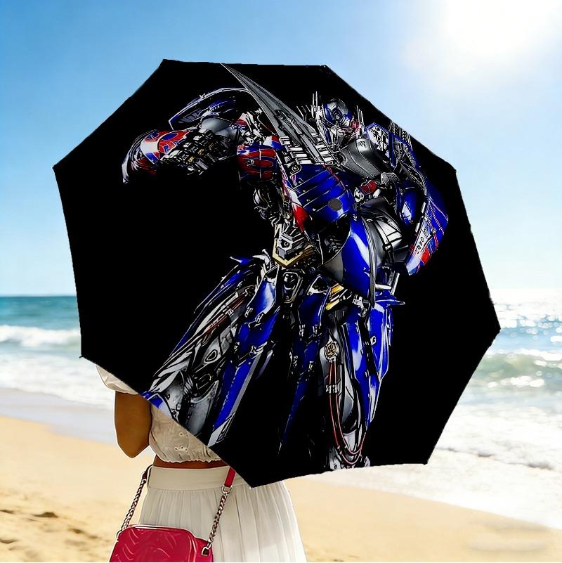 Optimus Prime Portable 3 Folds Umbrella Portable Windproof Folding Rain Umbrella For Travel Outdoor Sun Protection Travel Outdoor Gift