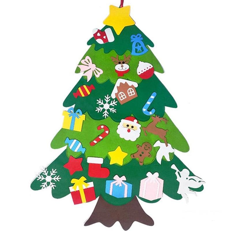 1Set Felt Christmas Tree Non-Woven Fabric Holiday Decoration Ornament 3D Mini Christmas Tree
