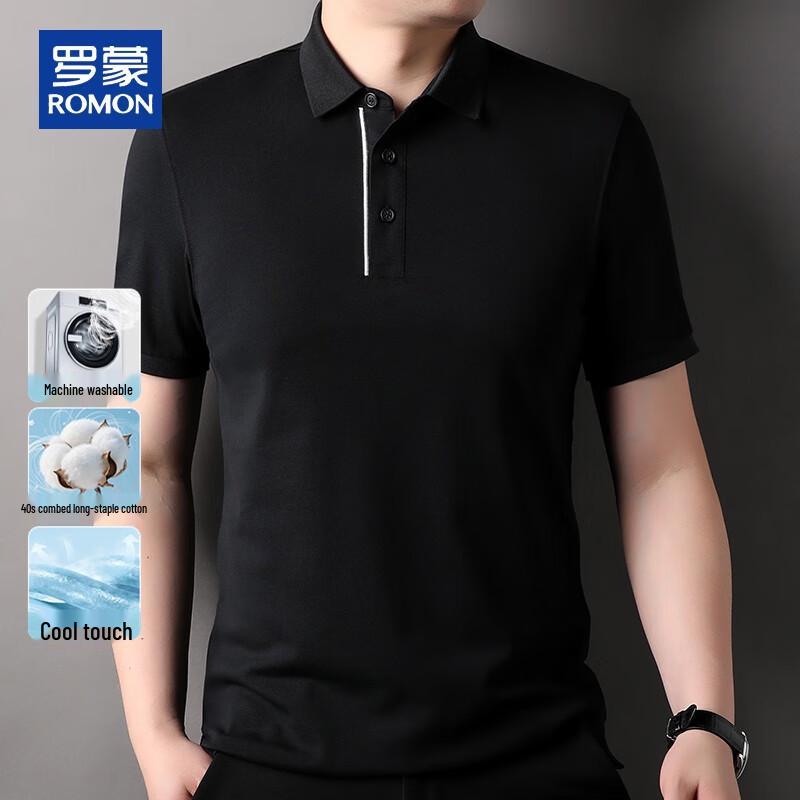 ROMON Men's Breathable Summer Casual Business Polo Shirt
