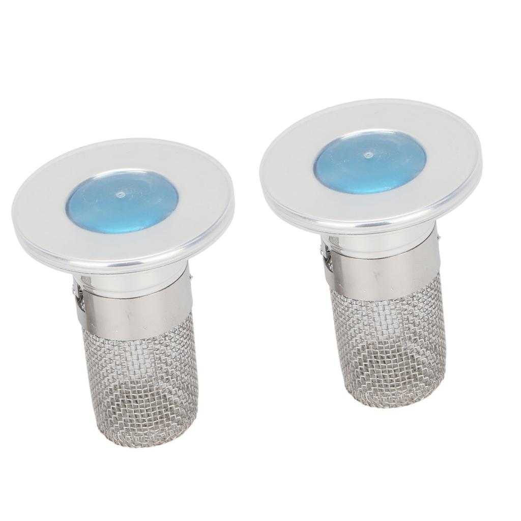 2Pcs Stainless Steel Floor Drain Filter Popup Design Bathroom Sink Stopper Hair Catcher with Rubber