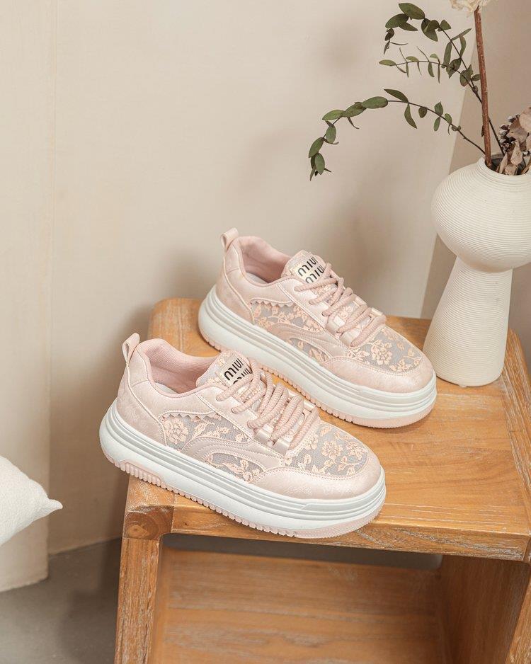 

Hollow mesh white women s shoes breathable lace versatile casual soft baseplate 40