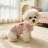 Ruffle Striped Pet Outfit Breathable Puppy Skirt Cute Dog Striped Vest  Dogs T-shirt