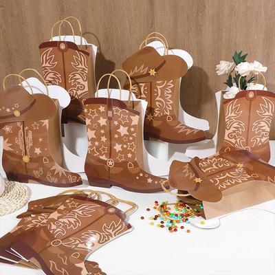 16PCs With Handles Favors for Birthdays Mixed Colors Bachelorette Parties Western Cowboy Boot Western-Themed Designs