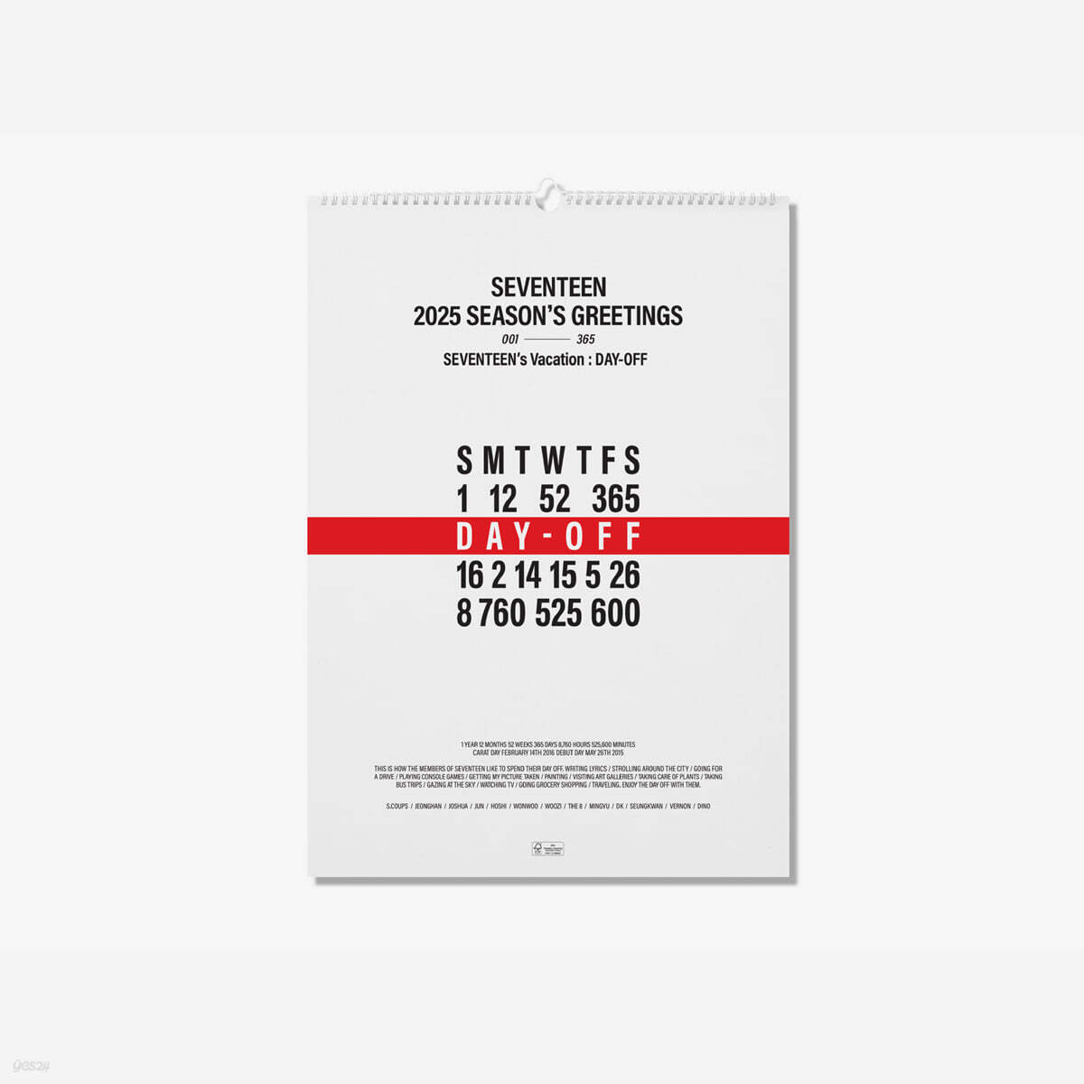 

SEVENTEEN 2025 WALL CALENDAR
