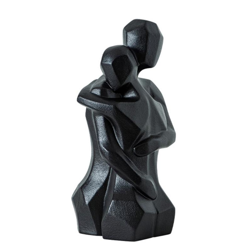 

Modern Minimalists Ceramics Couple Embraces Sculpture Elegants Home Decoration For Wedding Anniversary Romantics Gift S чорний