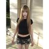 2025 Autumn Style Elegant Wide-Brim Ribbed Camouflage Low-Waist Skirt for Women
