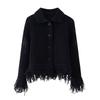 Kaslead New Women Clothes Western Style Lapel Long Sleeve Knitted Outerwear Skirt 4331004 4331005