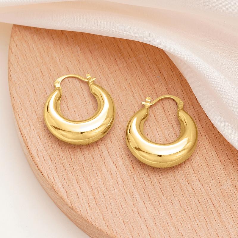 Thick Hoop Earrings, Women's Minimalist Thick Hoop, Daily Basic Jewelry Gifts