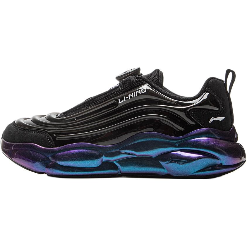 Li Ning Kids Sports Lifestyle Series Comfortable Versatile Shock Absorbing Durable Low Top Kids Running Shoes Men Running Shoes Black YKCV012-1
