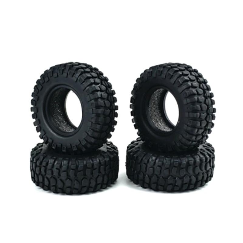 

4PCS RC Climber Car Tyre 1’’ Wheel Tires Durable Rubber Rock Tyres Set for 1:24 RC Crawler Car Toy Axial SCX24 90081 1