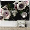 Retro Dark Flower Tapestry Wall Hanging Bohemian Art Simple Aesthetic Room Living Room Dormitory Home Decor