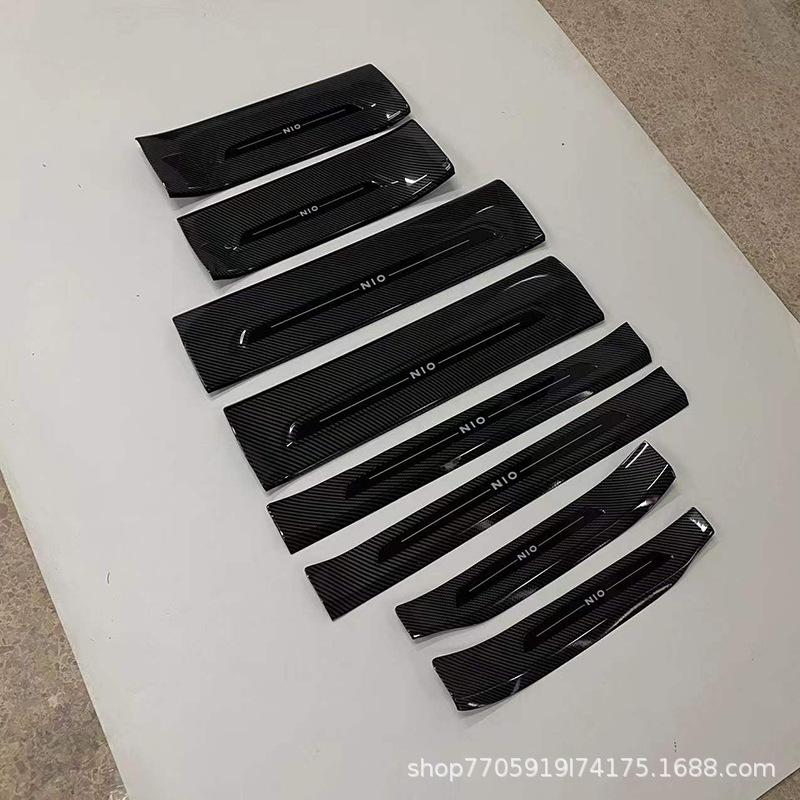 NIO ES6/EC6 Carbon Fiber Door Sill Strips: Interior/Exterior Anti-Step Welcome Pedal Protector