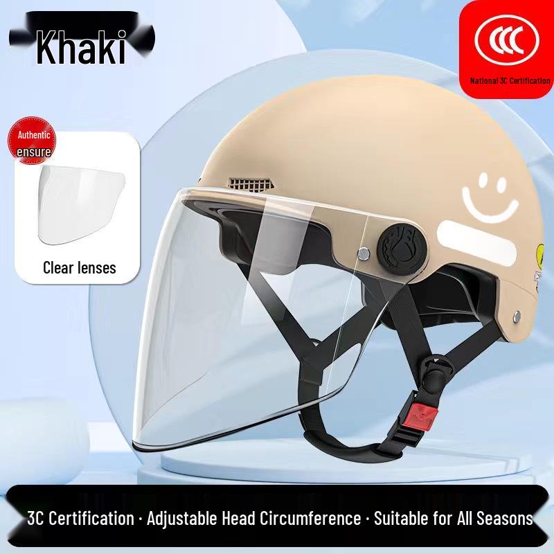 3C Certified Women's Electric Scooter Helmet, Breathable, Sun-Protection, All-Season Half Helmet for Motorcycle Riding.
