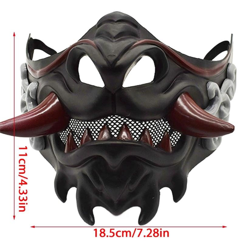 Masquerade Mask Halloween Costume Mask Half Face Mask Japanese Mask Party Mask Devil Samurais Mask Carnivals Mask