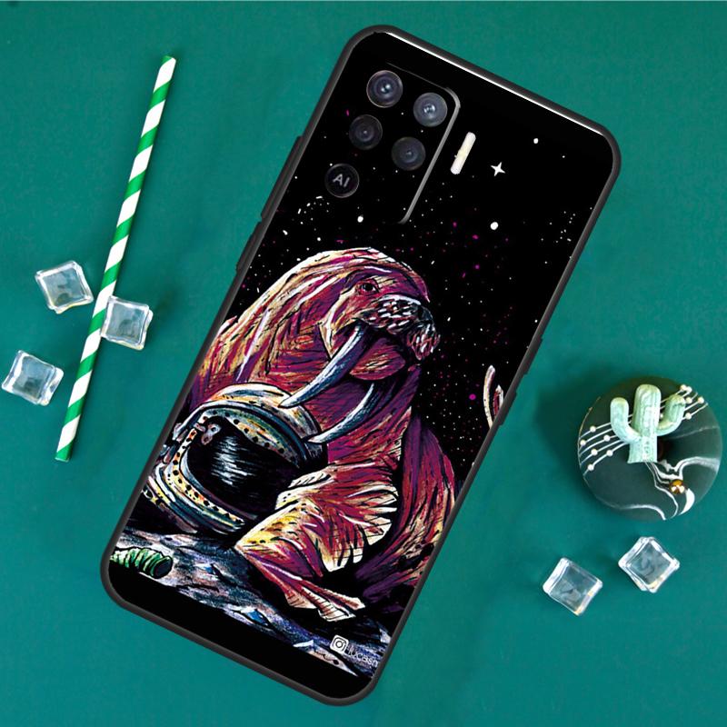 Cute Walrus Case For Oppo A60 A40 A80 A16 A76 A96 A18 A38 A58 A78 A98 A91 A15 A17 A74 A94 A54 A57S Cover