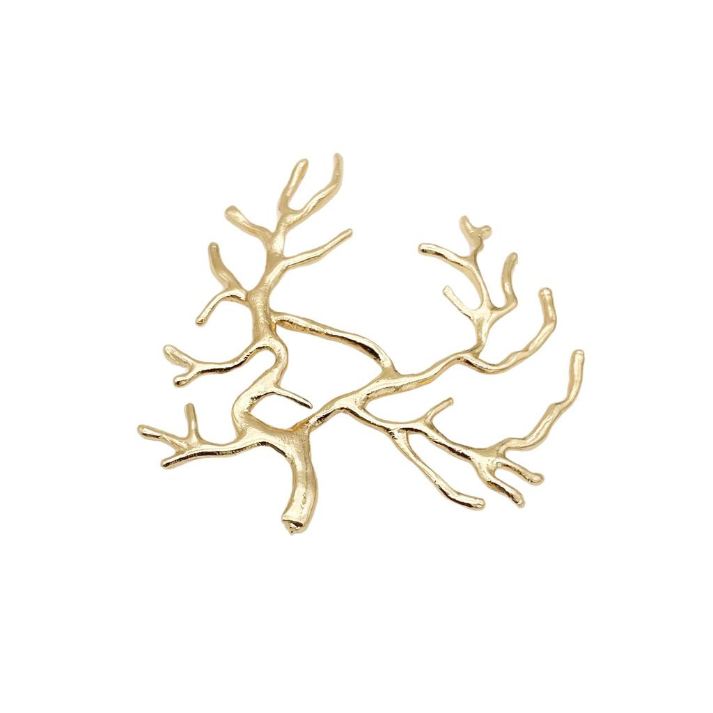 Handmade Copper Tree Branch Pendant Necklace with Crushed Stone - DIY Jewelry Accessory