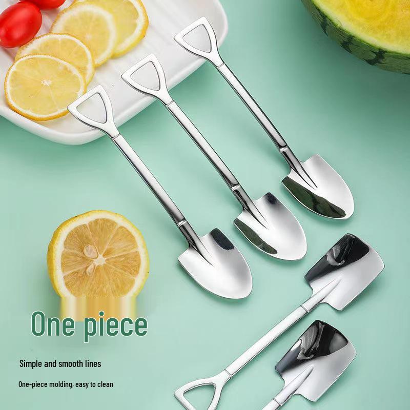 Creative Cute Stainless Steel Shovel Spoon for Watermelon & Dessert Eating