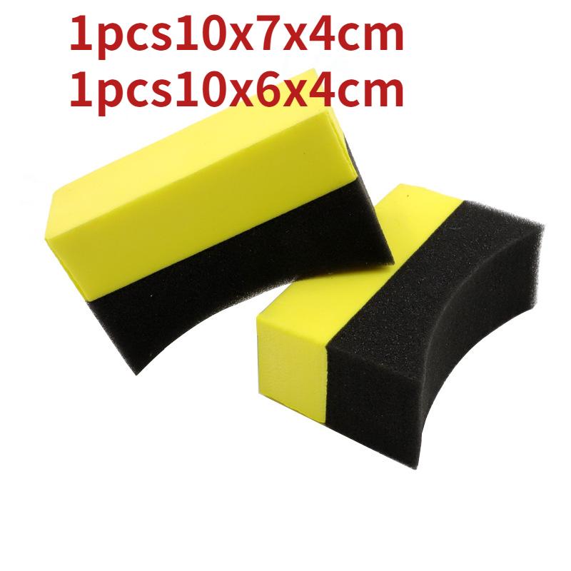 Car Wheel Polishing Waxing Sponge Brush Tire Cleaning Foam Sponge Pad Tyre Polish Detail Wash Wiper Cleaner Tool Car Accessories