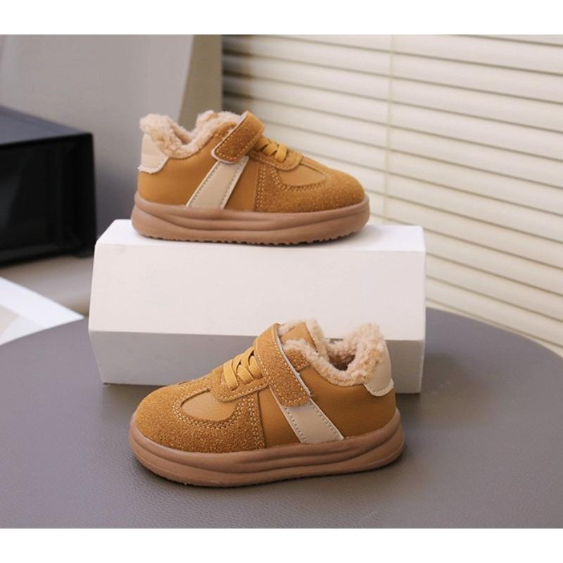 Children's Winter Boots Boys' & Girls' Fleece-Lined Warm Shoes with Shearling, Casual Kids Shoes for Baby Baby Shoes