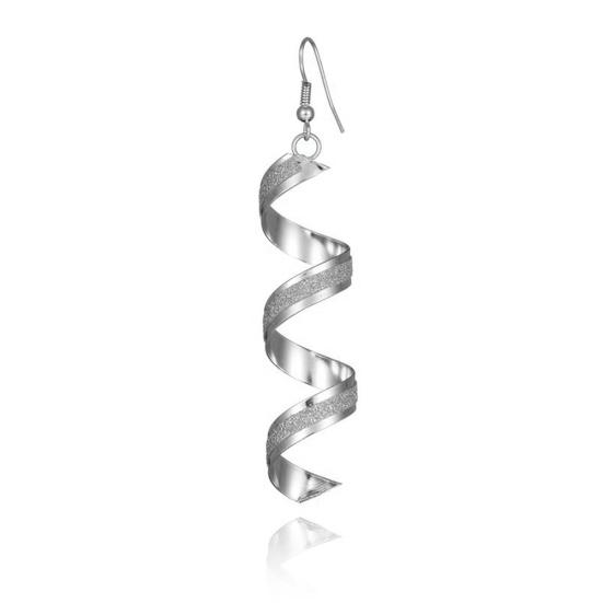 Women's Fashion Rhinestone Twist Spiral  Long Dangle Hook Earrings Eardrops Gift
