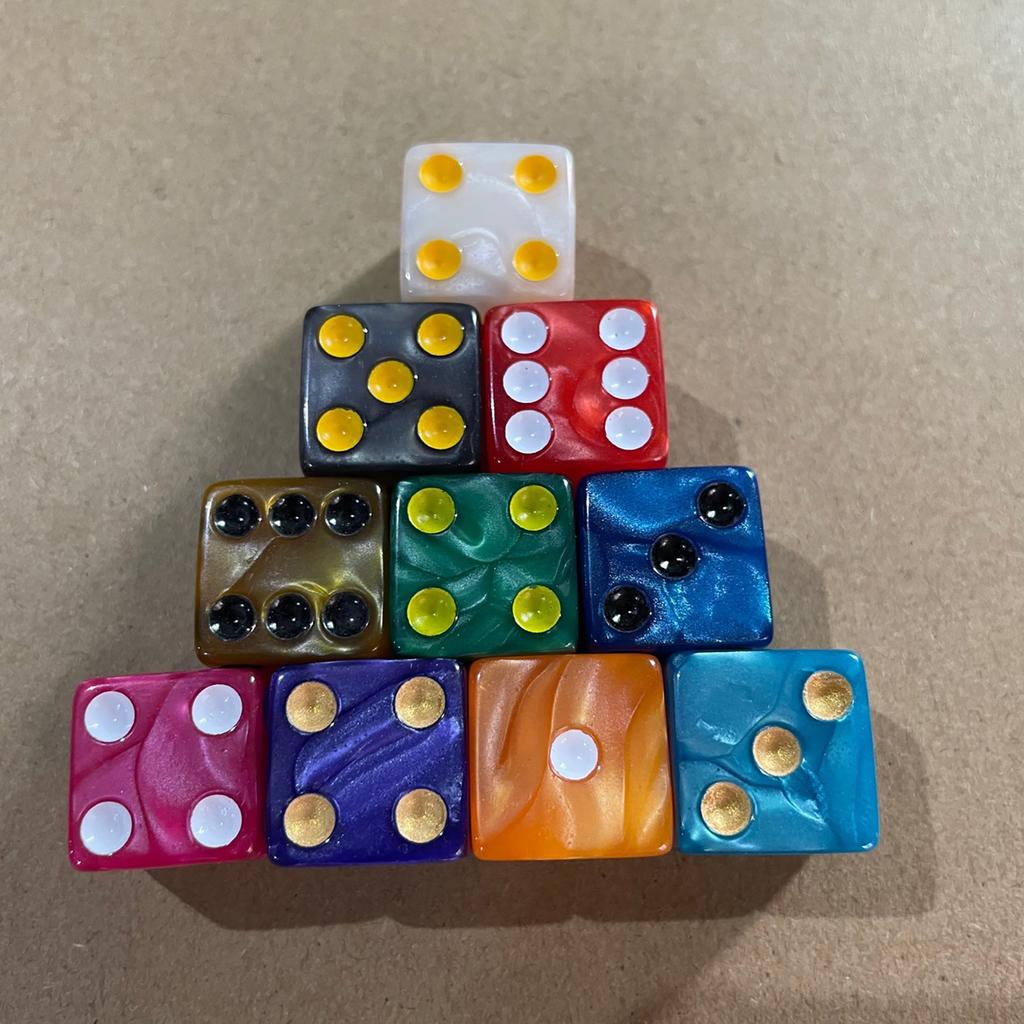 Game Playings Square Block Math Teaching Educational Toy Dices Small Colorful Acrylic Six Sided Dices Cubes with Dots