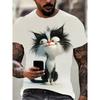 Funny Men's T Shirt Aniaml Cat Print Summer Casual Short Sleeve Tee Street Fashion Crew Neck Pullover Male Oversized Clothing