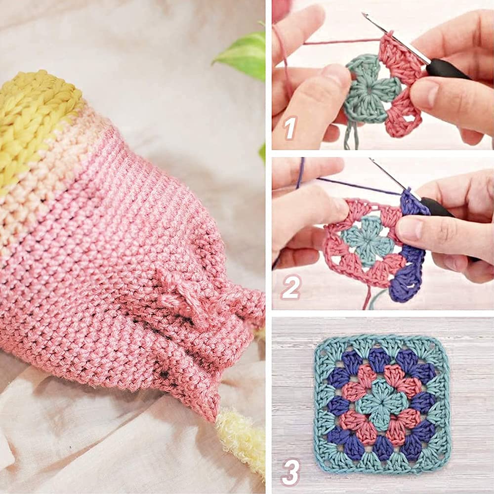 Yetaha Crochet Hook 11 Knitting Yarn Hand Sewing Lace Jumbo Crochet Stitch Row DIY Set with Case Set, Needles, Needles, Needles, Needles, Hooks,