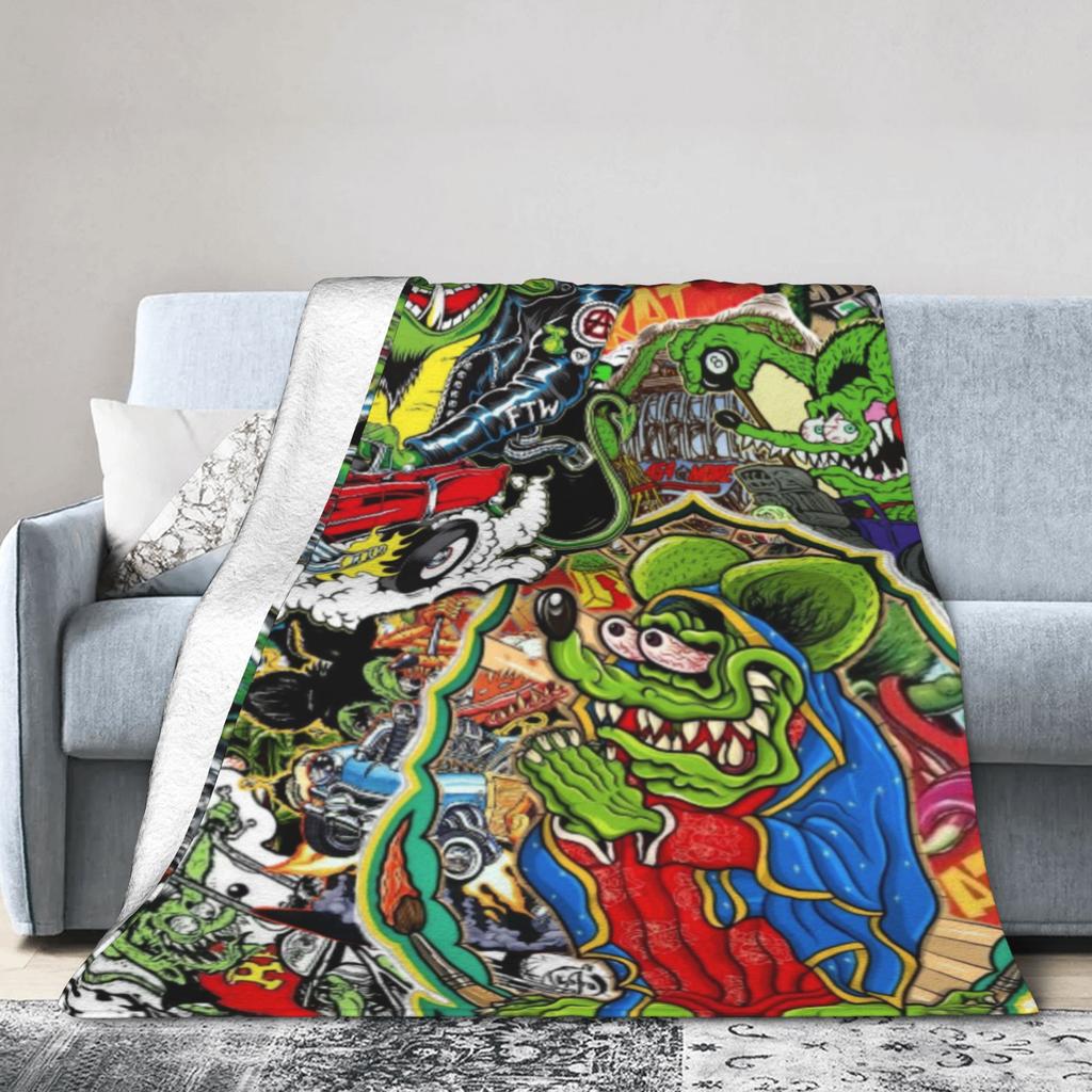 Comfort Rat Fink Blanket Merch Bed Decorative Throw Blanket Soft Fleece for Bedroom