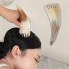 1 Pcs Cow Horn Hair Scrubbing Combs Clean Scalp Head Meridian Massagebrush Wide Tooth Cow Horn Comb Barber Hairdressing Tools