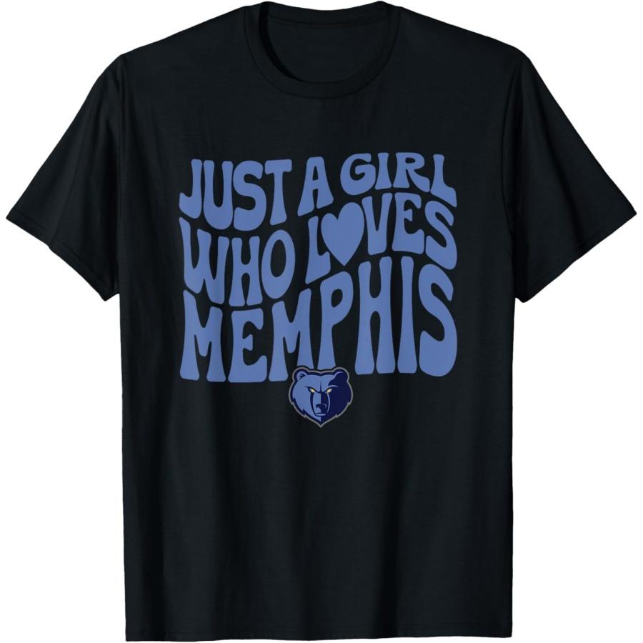 NBA Just A Girl Who Loves Memphis Wavy Blue Logo T-Shirt