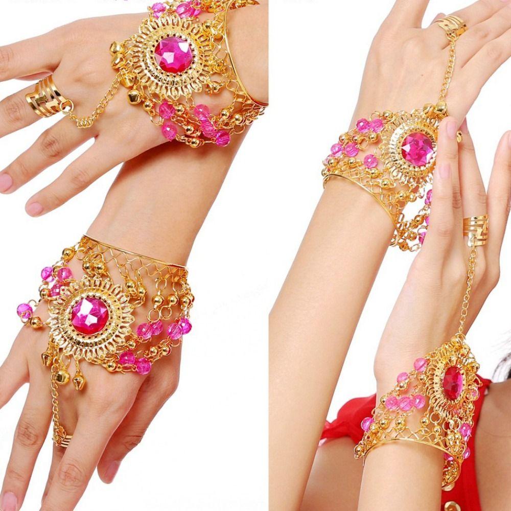 1pc/1pair Fashion Out Tribal Ring Bracelet Belly Dance Costumes Diamond Bracelet  For Girl Bead Show