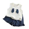Girls Summer Two Piece Set Flutter Sleeve Top And Shorts Baby Girl Breathable Cute Outfit For Toddler Kids Clothing