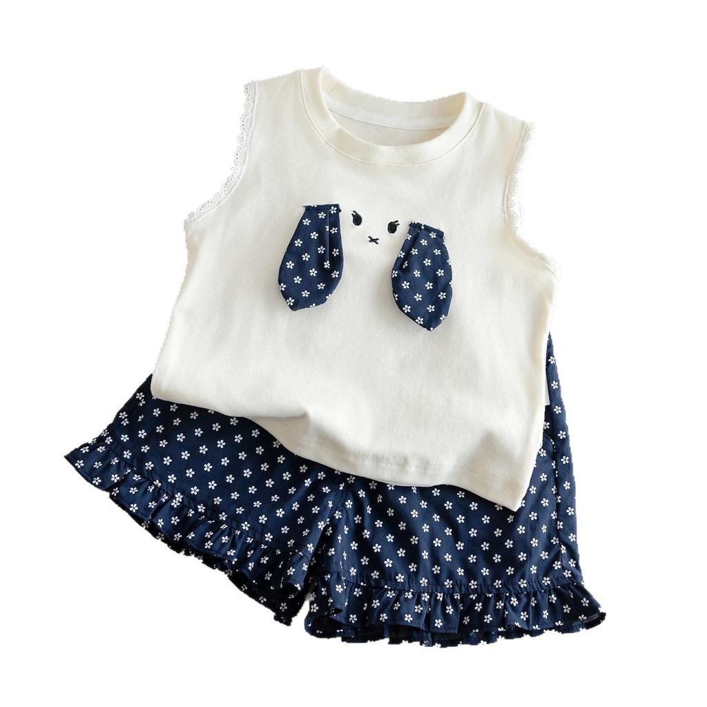 Girls Summer Two Piece Set Flutter Sleeve Top And Shorts Baby Girl Breathable Cute Outfit For Toddler Kids Clothing