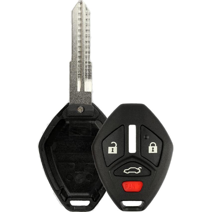 KeylessOption Keyless Entry Remote Uncut Blank Car Key Blade Fob Case Shell Button Pad Outer Cover Repair for 2007-2012 Mitsubishi Eclipse Lancer